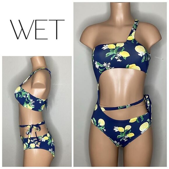 New. WET L.A lemon navy swimsuit. Small. Retails $228 - Picture 2 of 12